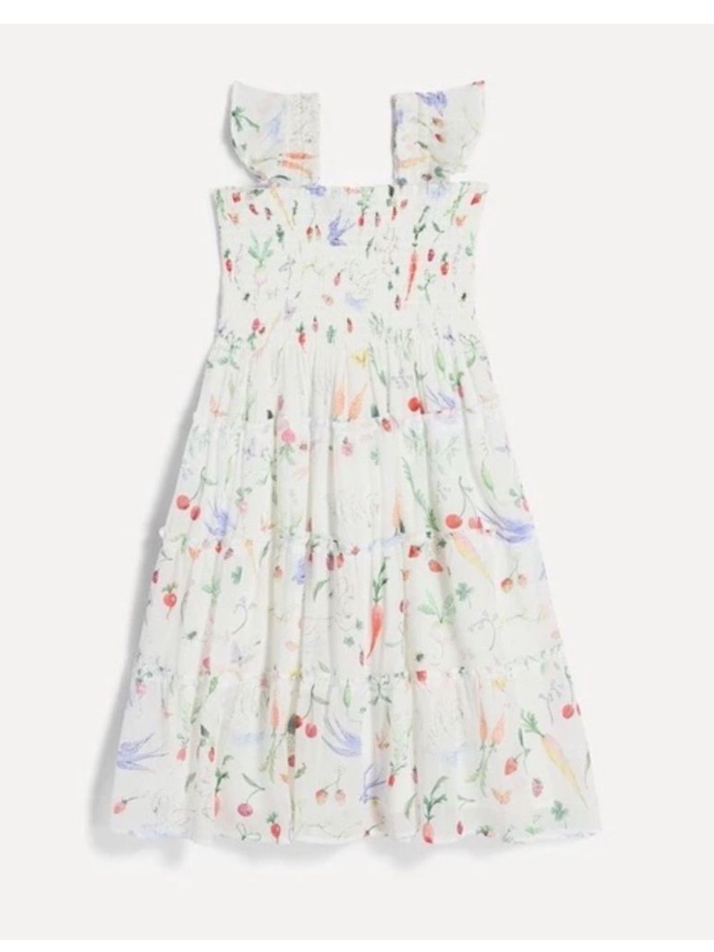 Hill House White Floral Smocked Tiered Dress